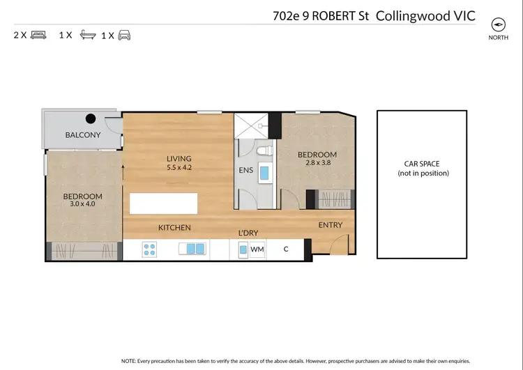 Floorplan of Homely apartment listing, 702E/9 Robert Street, Collingwood VIC 3066