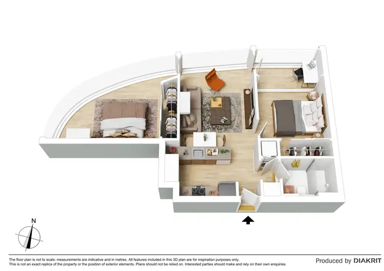 Floorplan of Homely apartment listing, 3319/228 La Trobe Street, Melbourne VIC 3000
