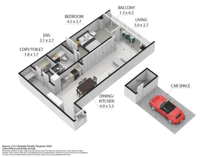 Floorplan of Homely apartment listing, 21/21 Eastlake Parade, Kingston ACT 2604