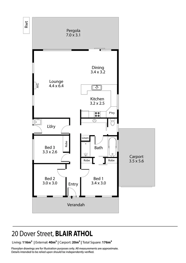 Floorplan of Homely house listing, 20 Dover Street, Blair Athol SA 5084