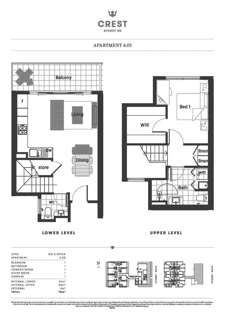Floorplan of Homely apartment listing, 603/611 Sydney Road, Brunswick VIC 3056