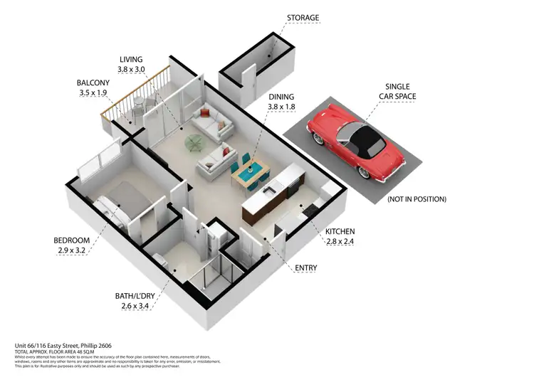 Floorplan of Homely apartment listing, 66/116 Easty Street, Phillip ACT 2606