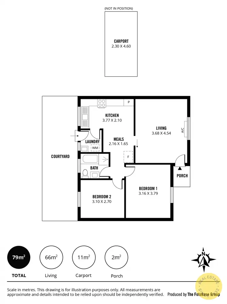 Floorplan of Homely unit listing, 3/182 Diagonal Road, Warradale SA 5046