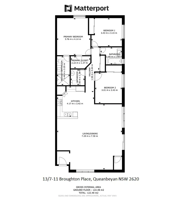 Floorplan of Homely townhouse listing, 13/7-11 Broughton Place, Queanbeyan NSW 2620