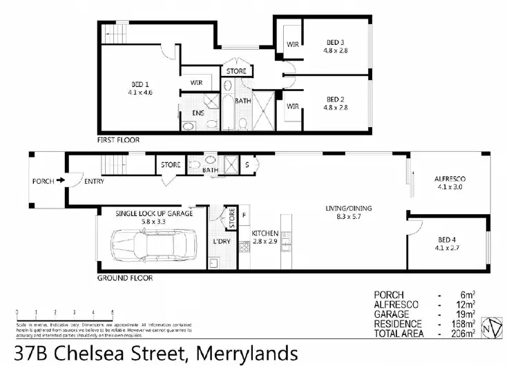 Floorplan of Homely semi-detached listing, 37B Chelsea Street, Merrylands NSW 2160