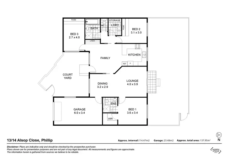 Floorplan of Homely townhouse listing, 13/14 Alsop Close, Phillip ACT 2606