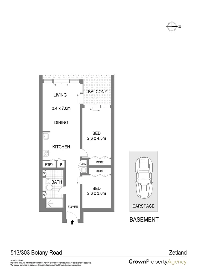 Floorplan of Homely apartment listing, 513/303 Botany Road, Zetland NSW 2017