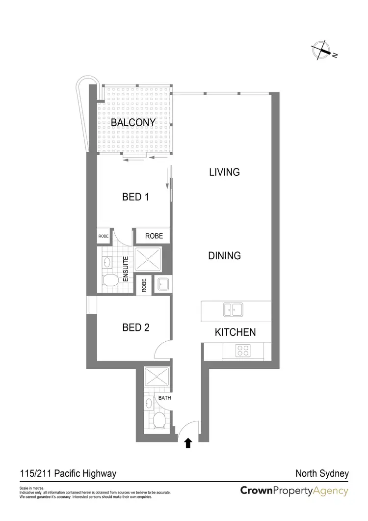 Floorplan of Homely apartment listing, 115/211 Pacific Highway, North Sydney NSW 2060