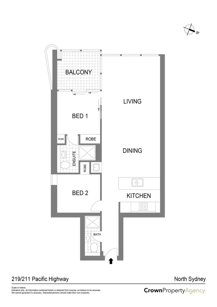 Floorplan of Homely apartment listing, 219/211 Pacific Highway, North Sydney NSW 2060