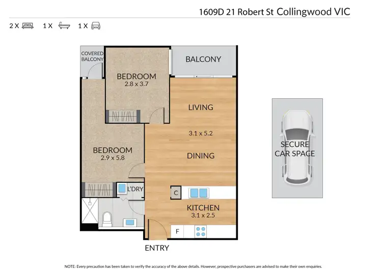 Floorplan of Homely apartment listing, 1609D/21 Robert Street, Collingwood VIC 3066