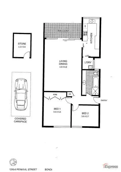 Floorplan of Homely apartment listing, 12/6-8 Penkivil Street, Bondi NSW 2026