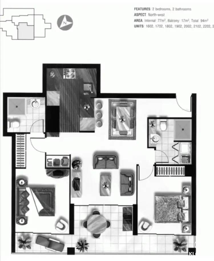 Floorplan of Homely apartment listing, 1602/347 Ann St, Brisbane City QLD 4000