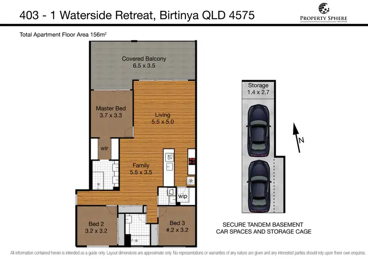 Floorplan of Homely apartment listing, 403/1 Waterside Retreat, Birtinya QLD 4575
