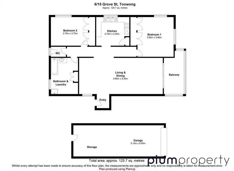 Floorplan of Homely unit listing, 6/15 Grove Street, Toowong QLD 4066