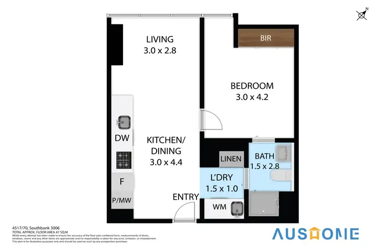 Floorplan of Homely apartment listing, 4517 / 70 Southbank Blvd, Southbank VIC 3006