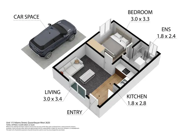 Floorplan of Homely unit listing, 1/5 Adams Street, Queanbeyan NSW 2620