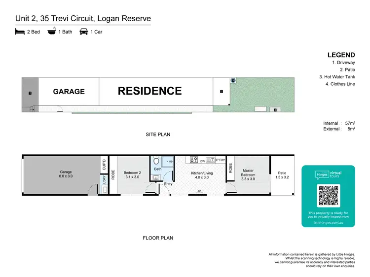 Floorplan of Homely semi-detached listing, 2/35 Trevi Circuit, Logan Reserve QLD 4133