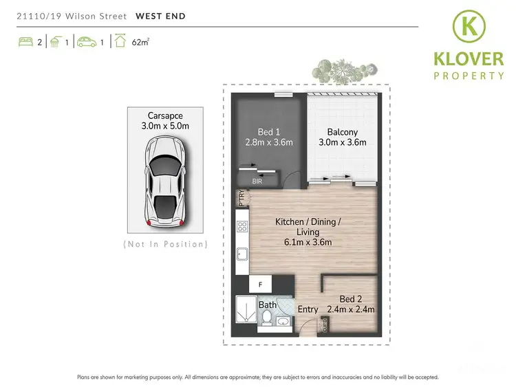 Floorplan of Homely apartment listing, 21110/19 Wilson St, West End QLD 4101