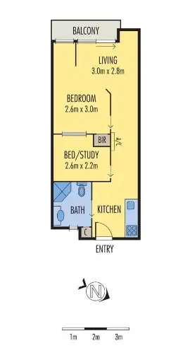 Floorplan of Homely apartment listing, 321/585 La Trobe St, Melbourne VIC 3000
