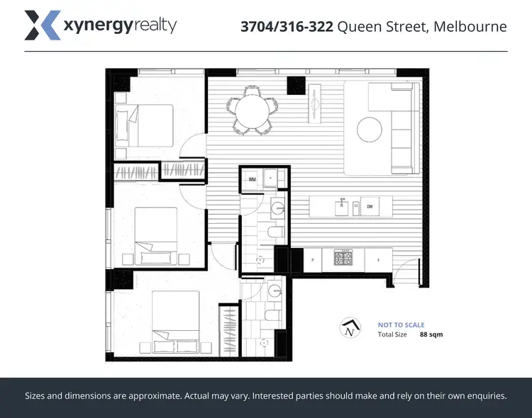 Floorplan of Homely apartment listing, 3704/316-322 Queen Street, Melbourne VIC 3000