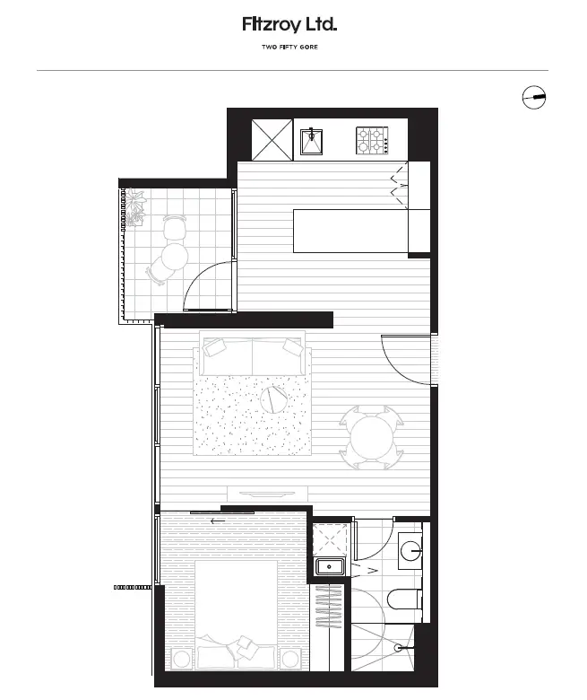 Floorplan of Homely apartment listing, 402/250 Gore Street, Fitzroy VIC 3065