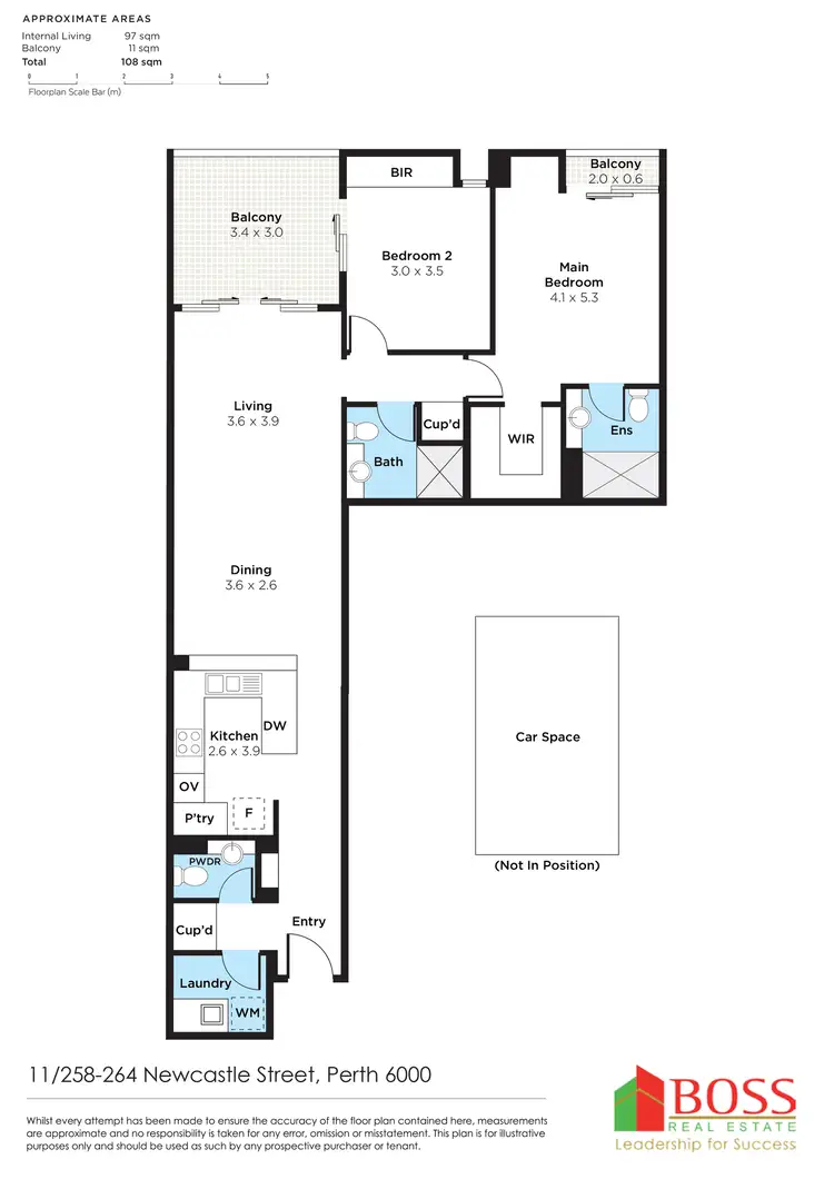 Floorplan of Homely apartment listing, Unit 11, 258-264 Newcastle Street, Perth WA 6000