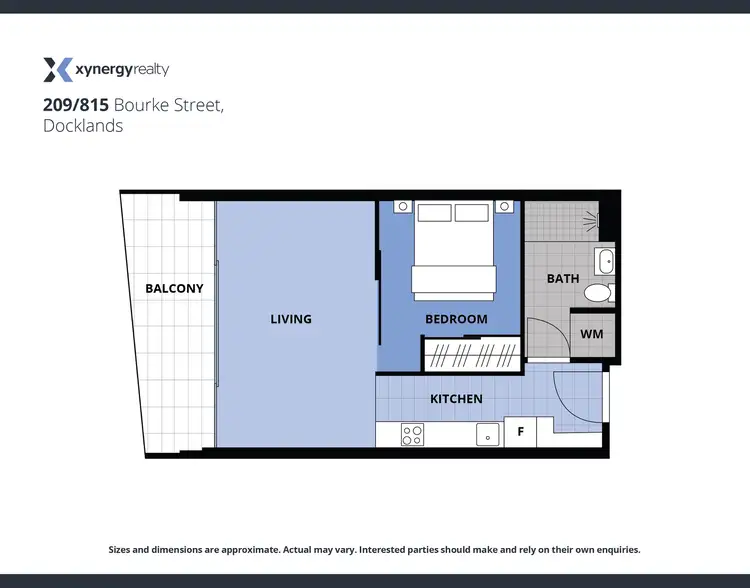 Floorplan of Homely apartment listing, 209/815 Bourke Street, Docklands VIC 3008