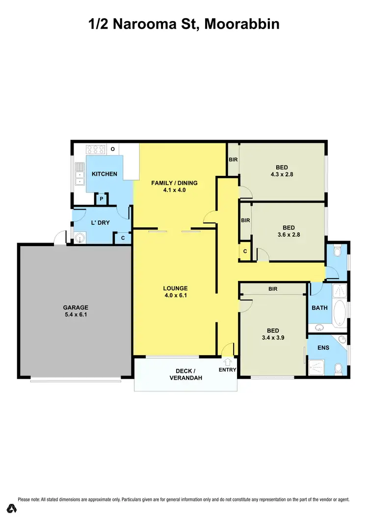 Floorplan of Homely unit listing, 1/2 Narooma Street, Moorabbin VIC 3189