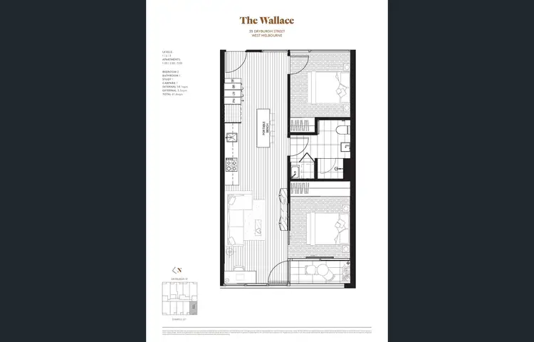 Floorplan of Homely apartment listing, 205/41 Dryburgh Street, West Melbourne VIC 3003