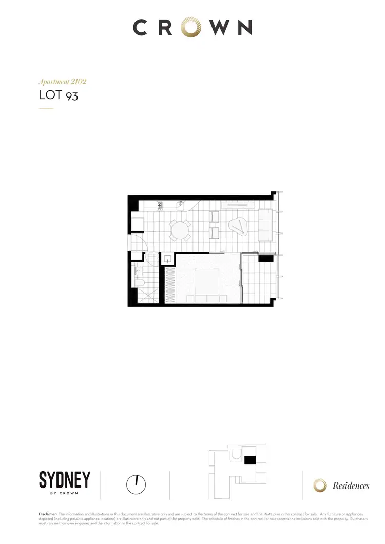 Floorplan of Homely apartment listing, 2102/161 Clarence Street, Sydney NSW 2000