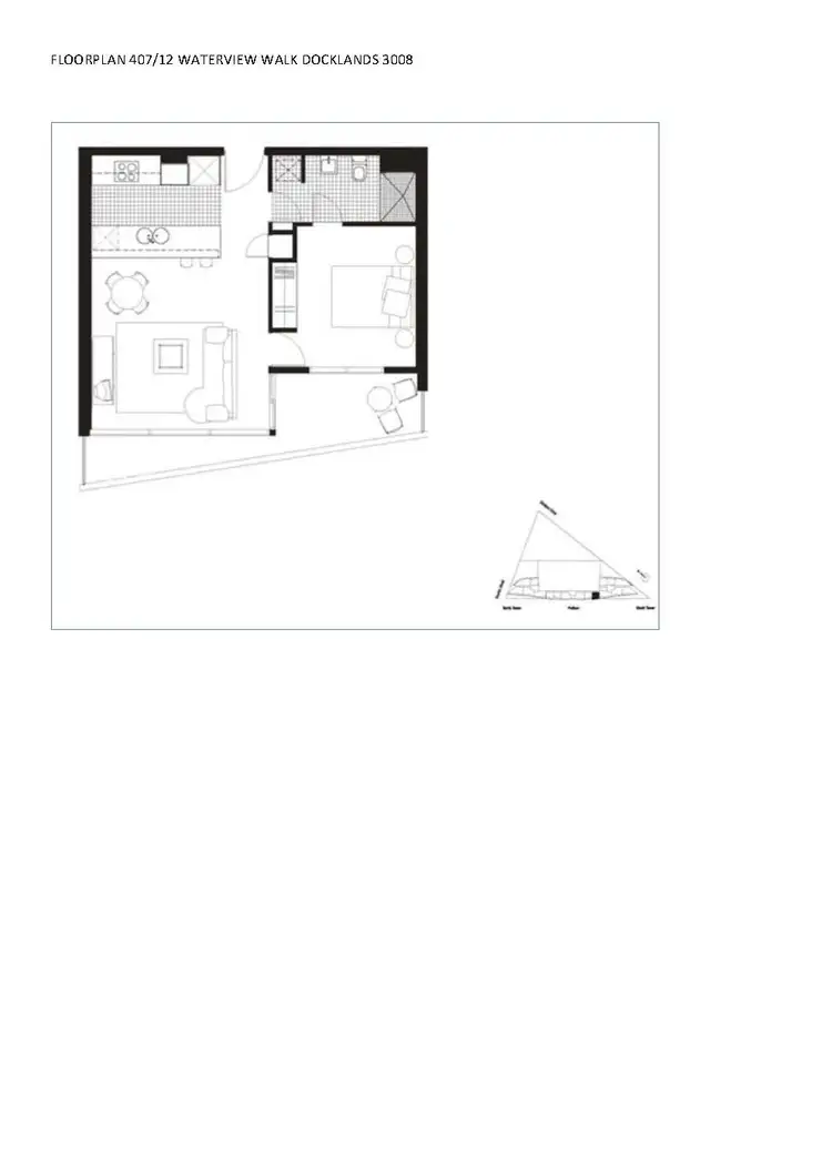 Floorplan of Homely apartment listing, 407/12 Waterview Walk, Docklands VIC 3008