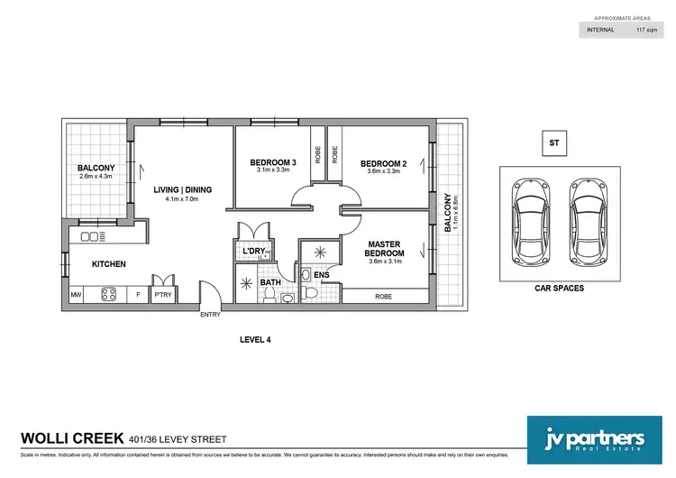 Floorplan of Homely apartment listing, 401/36-42 Levey Street, Wolli Creek NSW 2205