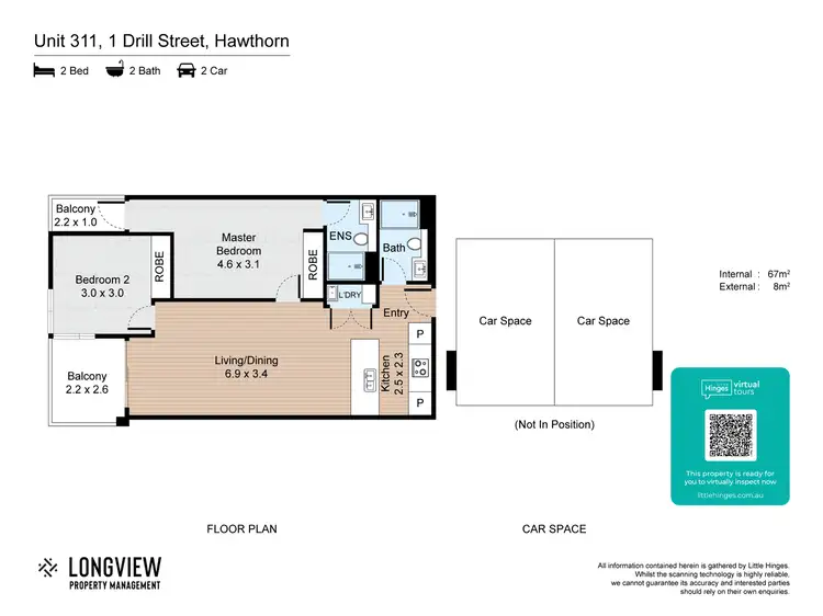 Floorplan of Homely apartment listing, 311/1 Drill Street, Hawthorn VIC 3122