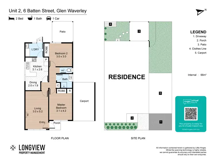 Floorplan of Homely unit listing, 2/6 Batten Street, Glen Waverley VIC 3150