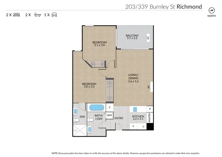 Floorplan of Homely apartment listing, 203/339 Burnley Street, Richmond VIC 3121