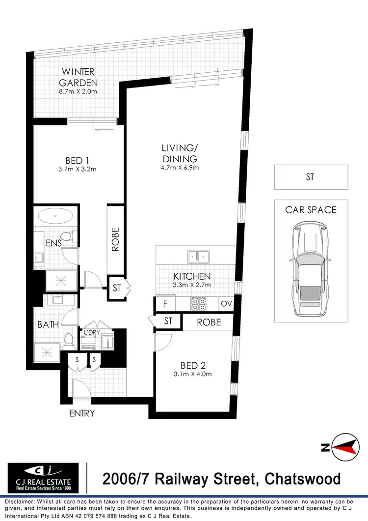 Floorplan of Homely apartment listing, 2006/7 Railway St, Chatswood NSW 2067