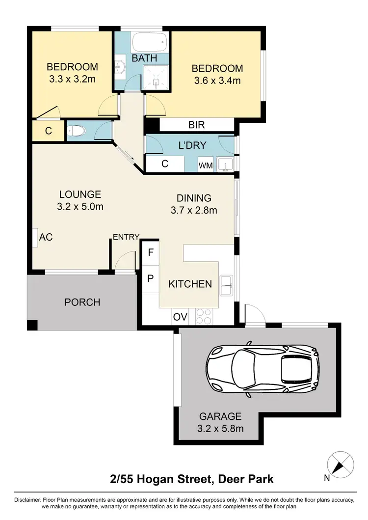 Floorplan of Homely unit listing, 2/55 Hogan Street, Deer Park VIC 3023