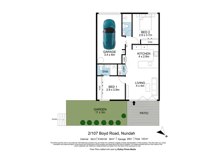 Floorplan of Homely unit listing, 2/107 Boyd Road, Nundah QLD 4012