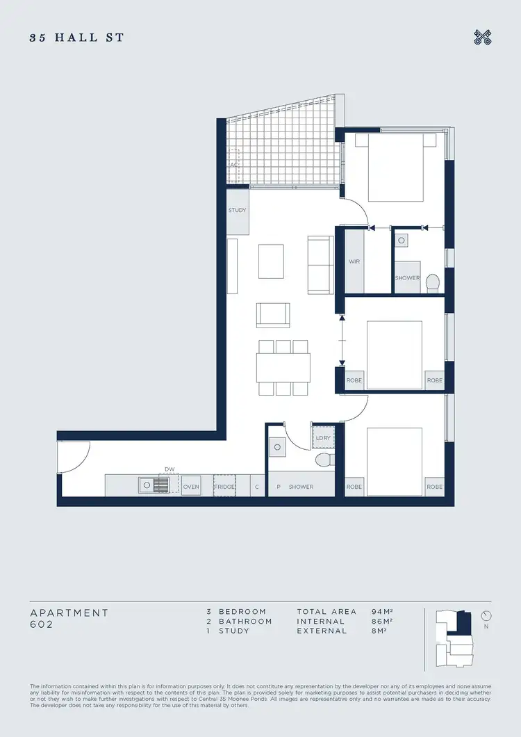 Floorplan of Homely apartment listing, 602/33-35 Hall Street, Moonee Ponds VIC 3039
