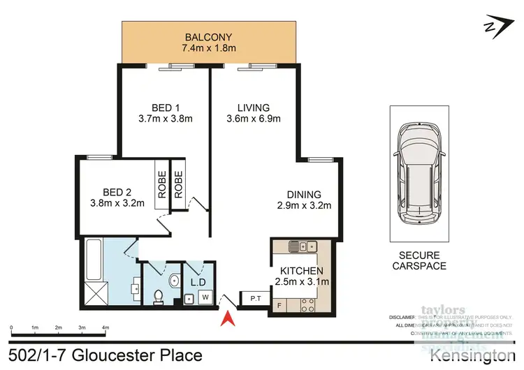 Floorplan of Homely apartment listing, 502/1-7 Gloucester Place, Kensington NSW 2033