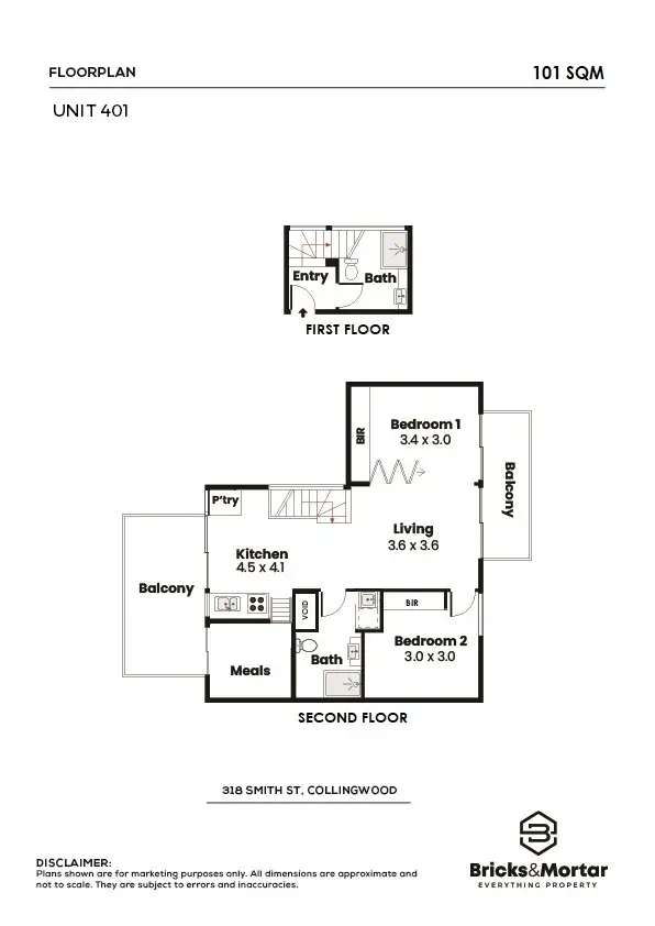 Floorplan of Homely apartment listing, 401/318 Smith Street, Collingwood VIC 3066