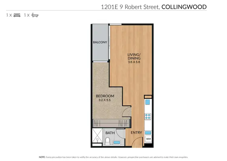 Floorplan of Homely apartment listing, 1201E/9 Robert Street, Collingwood VIC 3066