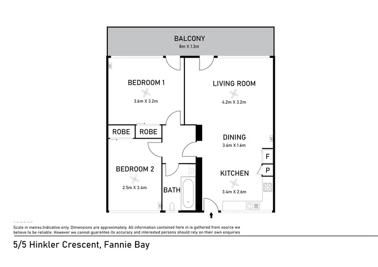 Floorplan of Homely unit listing, 5/5 Hinkler Crescent, Fannie Bay NT 820