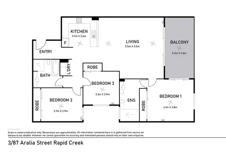 Floorplan of Homely apartment listing, 3/87 Aralia Street, Rapid Creek NT 810