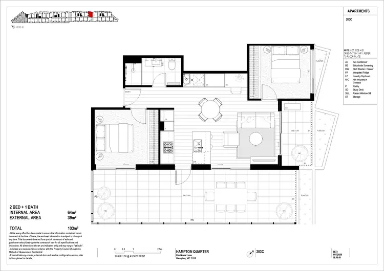 Floorplan of Homely apartment listing, 203C/10 Koolkuna Lane, Hampton VIC 3188