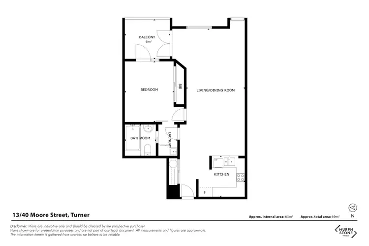 Floorplan of Homely apartment listing, 13/40 Moore Street, Turner ACT 2612