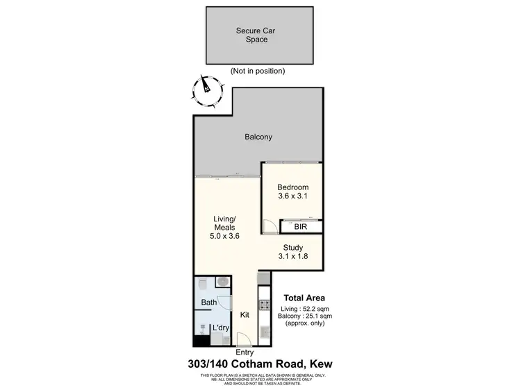 Floorplan of Homely apartment listing, 303/140 Cotham Road, Kew VIC 3101