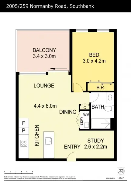 Floorplan of Homely apartment listing, 2005/259 Normanby Road, South Melbourne VIC 3205