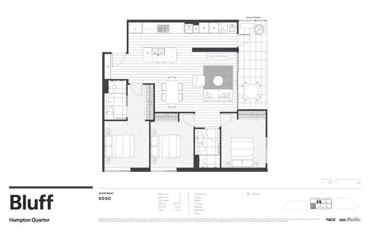 Floorplan of Homely apartment listing, 606c/10 Koolkuna Ln, Hampton VIC 3188