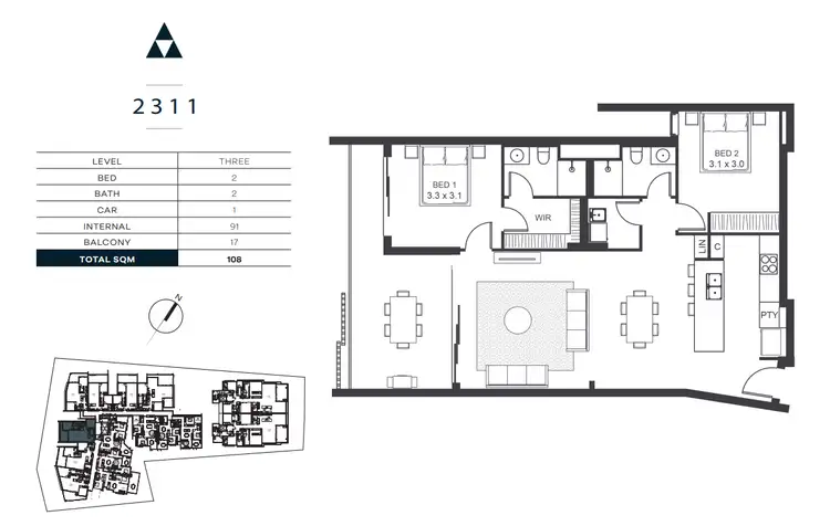 Floorplan of Homely unit listing, 2311/100 Duporth Avenue, Maroochydore QLD 4558